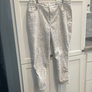 Chico's Snake Print Pants - Gray, cream, brown